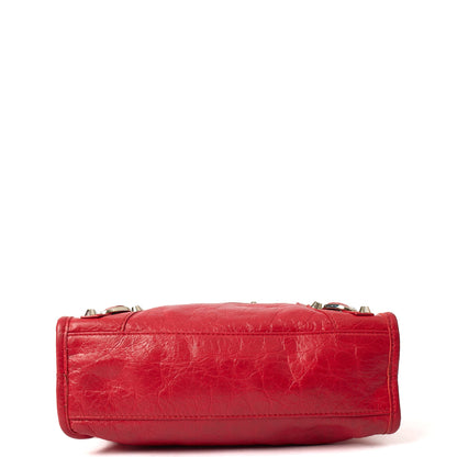 Balenciaga Mini Bag Classic City - Small in Red, Agneau (Lambskin) — Detail View