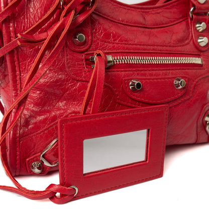Balenciaga Mini Bag Classic City - Small in Red, Agneau (Lambskin) — Lifestyle View