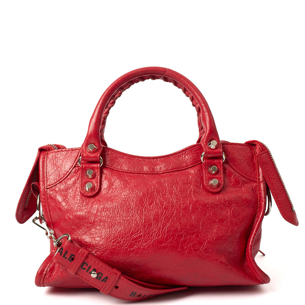 Balenciaga Mini Bag Classic City - Small in Red, Agneau (Lambskin) — Top View