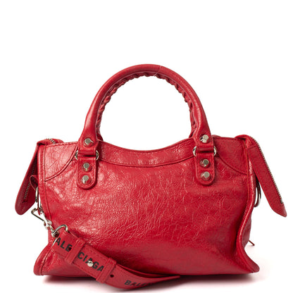 Balenciaga Mini Bag Classic City - Small in Red, Agneau (Lambskin) — Top View