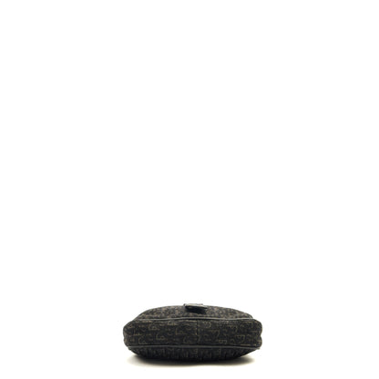 Christian Dior Cross Body Trotter Pouch in Black, Diorissimo Canvas — Top View