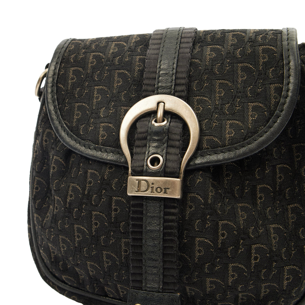 Christian Dior Cross Body Trotter Pouch in Black, Diorissimo Canvas — Lifestyle View