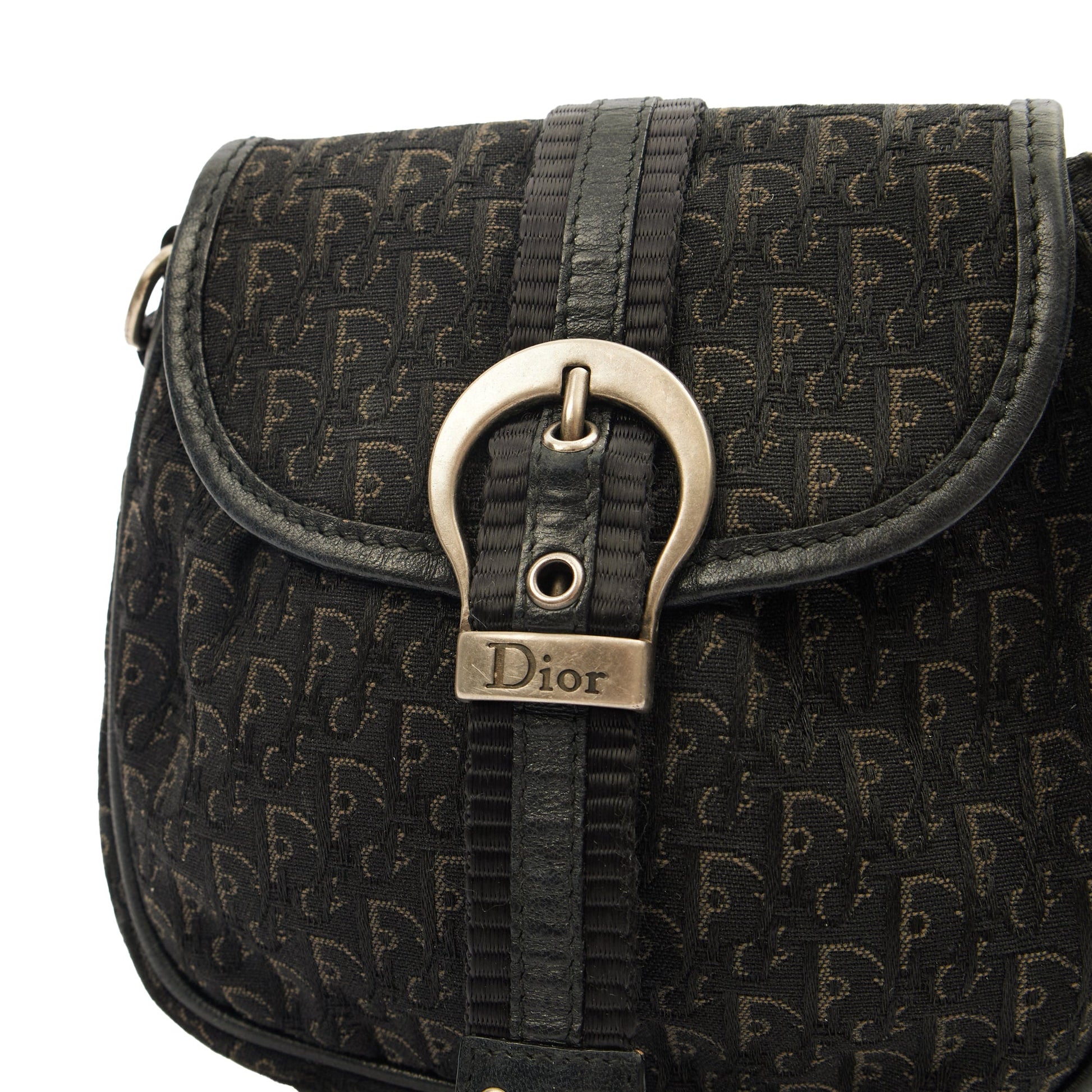 Christian Dior Cross Body Trotter Pouch in Black, Diorissimo Canvas — Lifestyle View