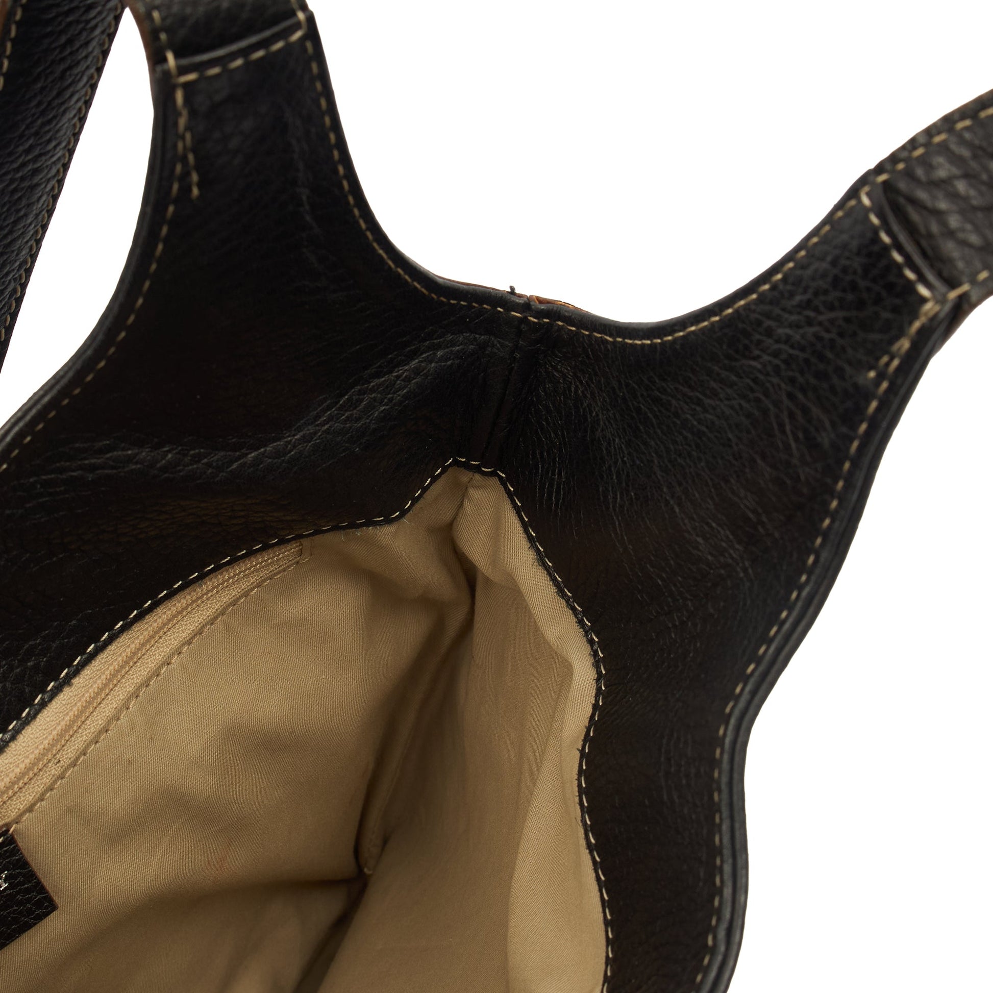 Burberry Shoulder Bag Vintage Shoulder Bag in Black, Leather — Detail View