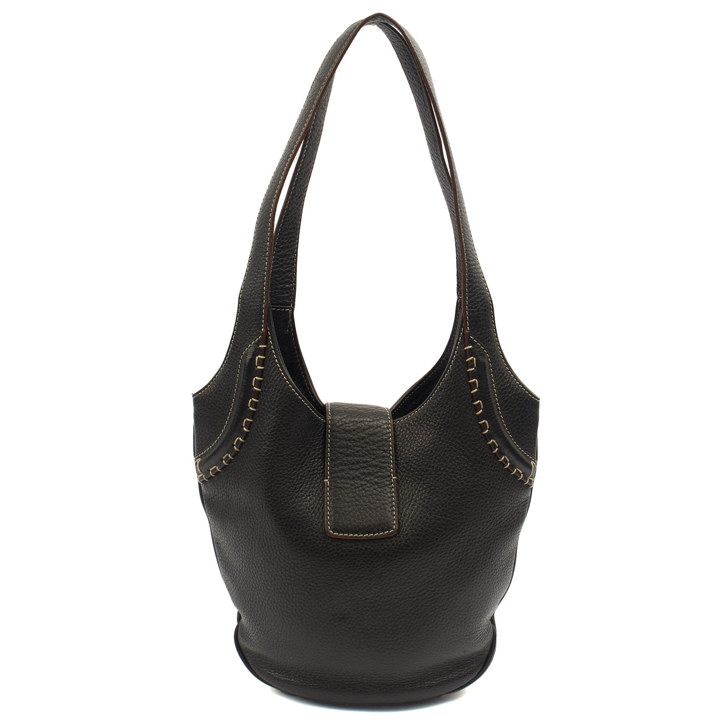 Burberry Shoulder Bag Vintage Shoulder Bag in Black, Leather — Back View