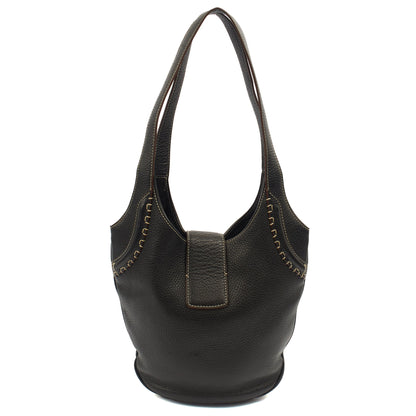 Burberry Shoulder Bag Vintage Shoulder Bag in Black, Leather — Alternate View 9