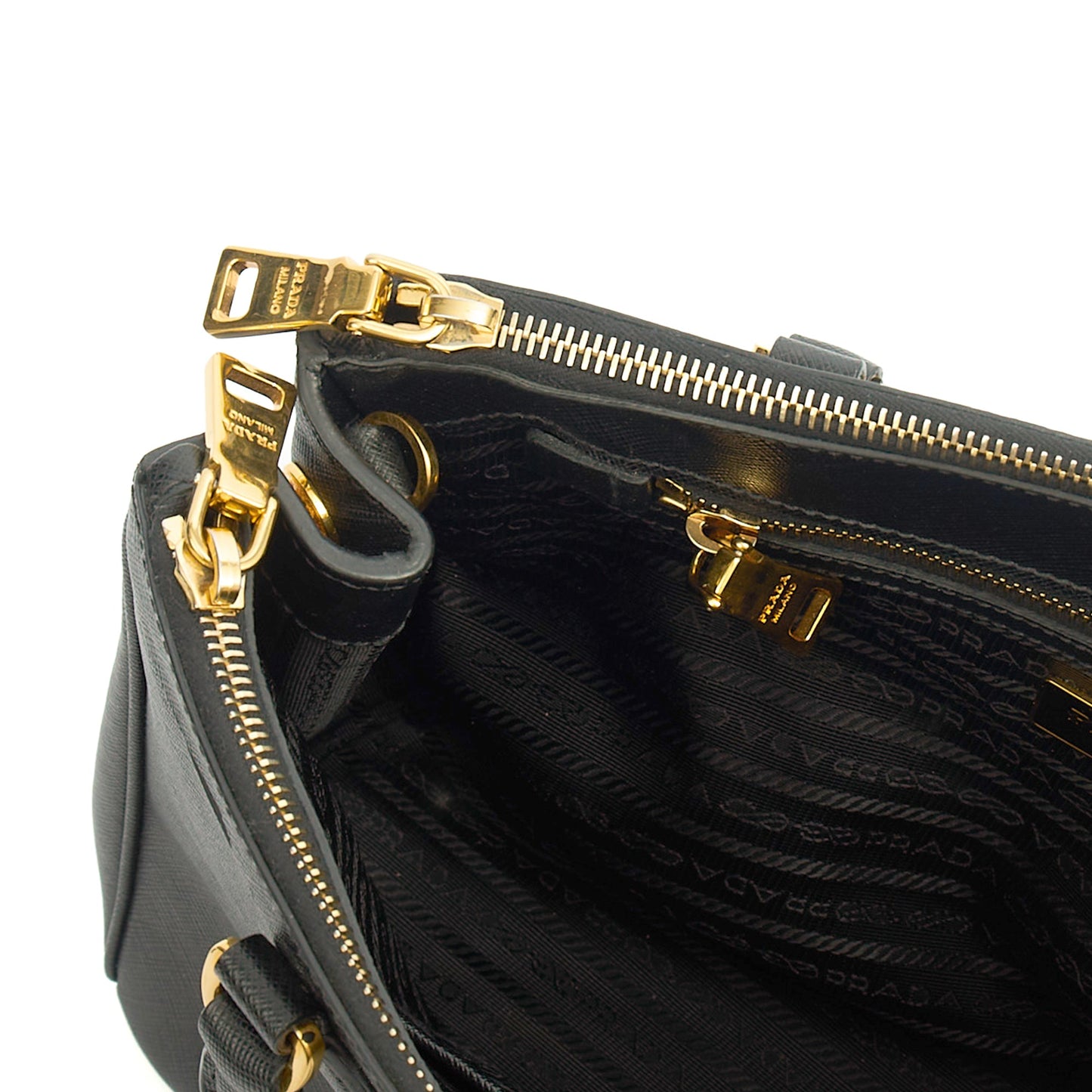 Prada Tote Galleria - Medium Double Zip Tote in Black, Saffiano Leather — Alternate View 21