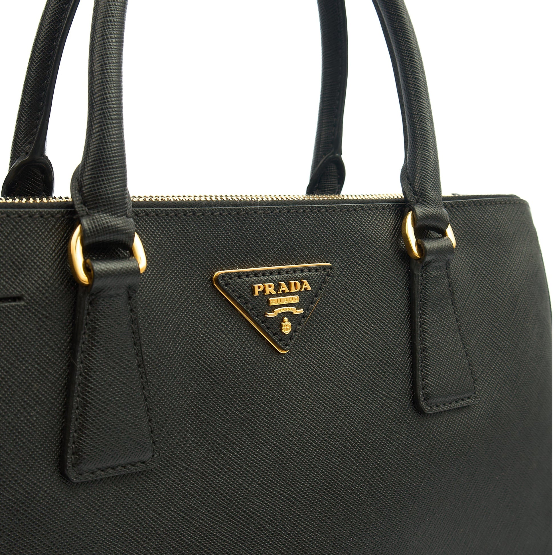 Prada Tote Galleria - Medium Double Zip Tote in Black, Saffiano Leather — Alternate View 20