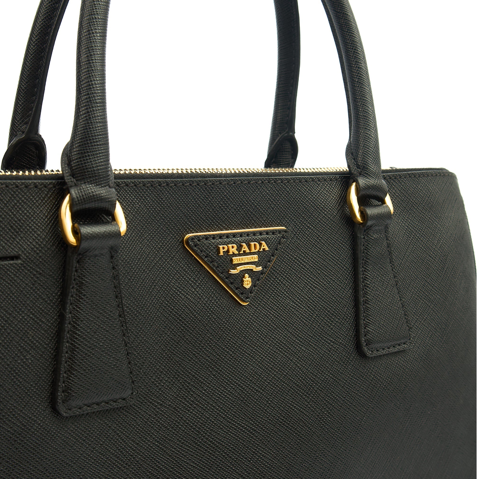 Prada Tote Galleria - Medium Double Zip Tote in Black, Saffiano Leather — Alternate View 20
