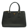 Prada Tote Galleria - Medium Double Zip Tote in Black, Saffiano Leather — Front View
