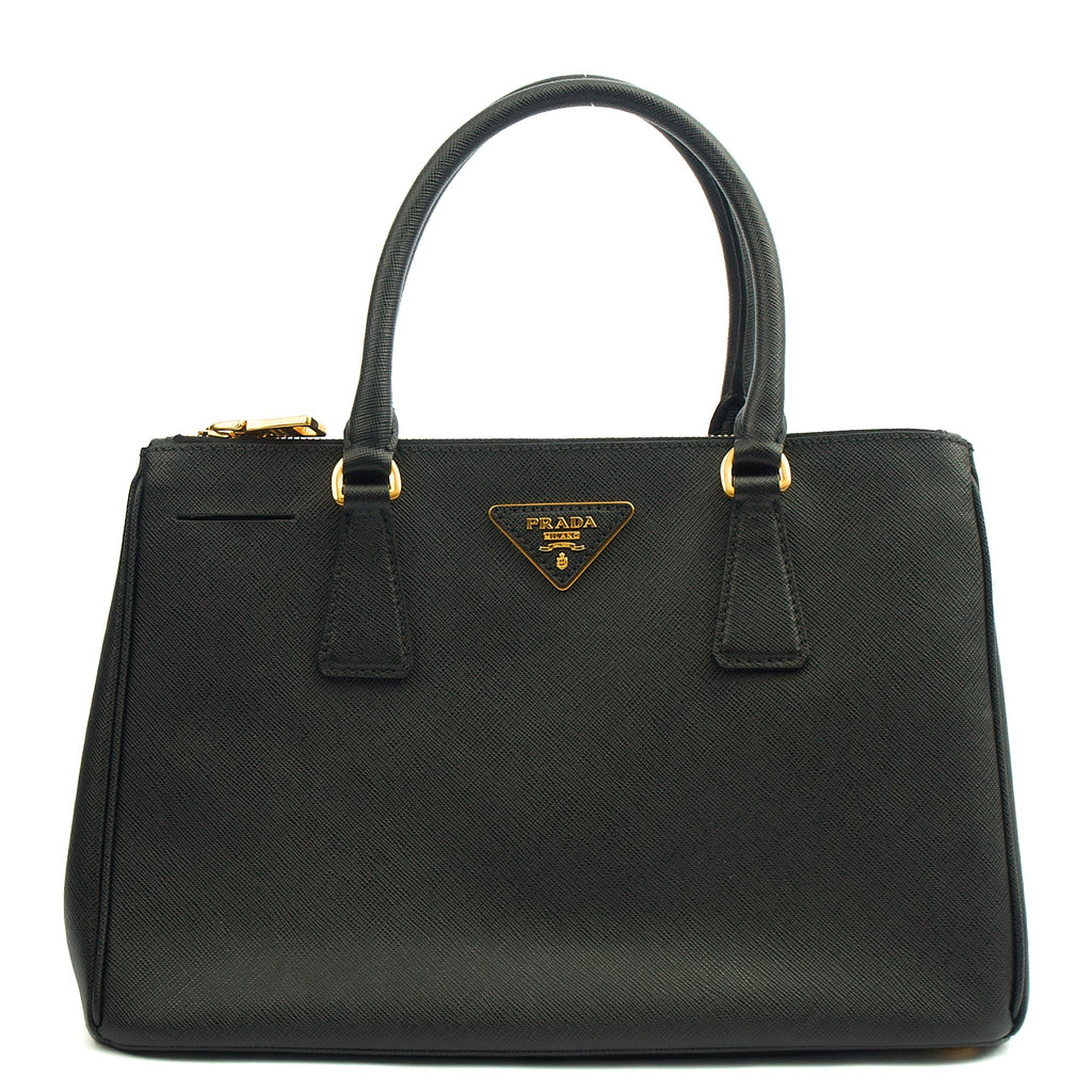 Prada Tote Galleria - Medium Double Zip Tote in Black, Saffiano Leather — Alternate View 15