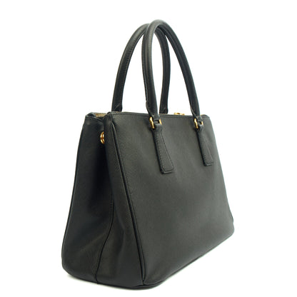 Prada Tote Galleria - Medium Double Zip Tote in Black, Saffiano Leather — Alternate View 16