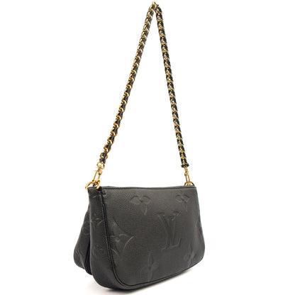 Louis Vuitton Cross Body Multi Pochette Accessoires in Black, Empreinte Leather — Back View