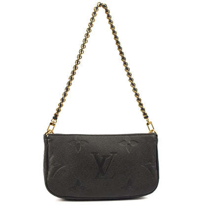 Louis Vuitton Cross Body Multi Pochette Accessoires in Black, Empreinte Leather — Top View
