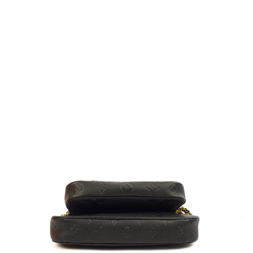 Louis Vuitton Cross Body Multi Pochette Accessoires in Black, Empreinte Leather — Detail View