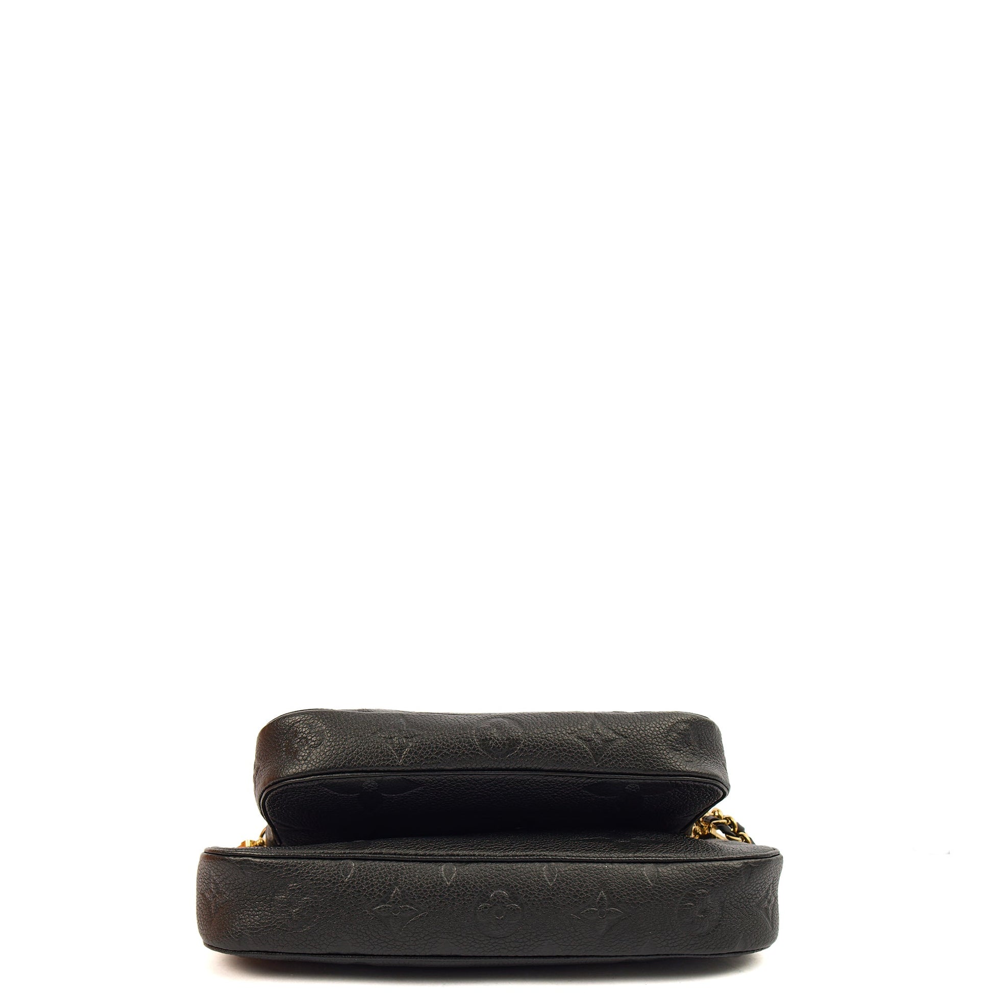 Louis Vuitton Cross Body Multi Pochette Accessoires in Black, Empreinte Leather — Detail View