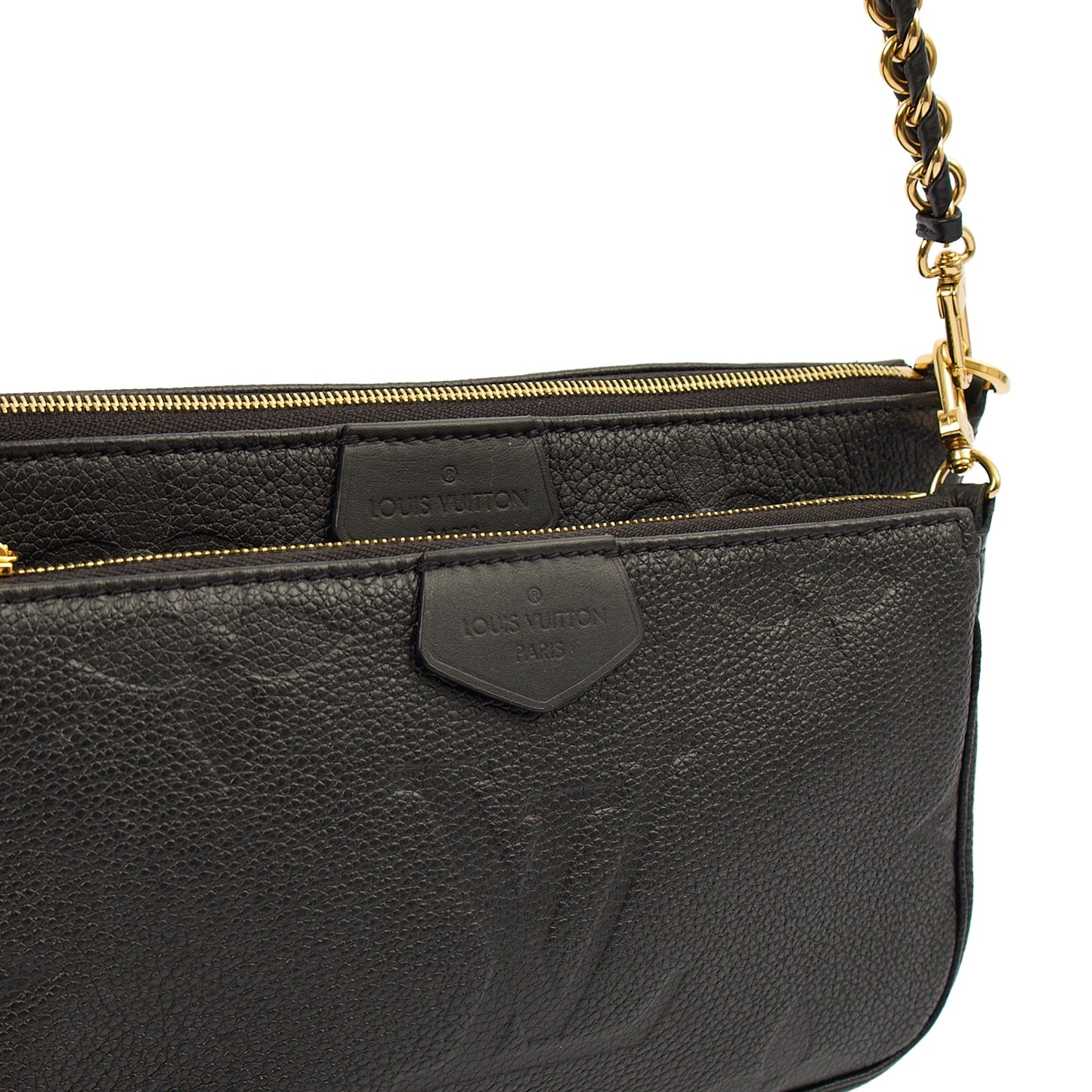 Louis Vuitton Cross Body Multi Pochette Accessoires in Black, Empreinte Leather — Alternate View 7