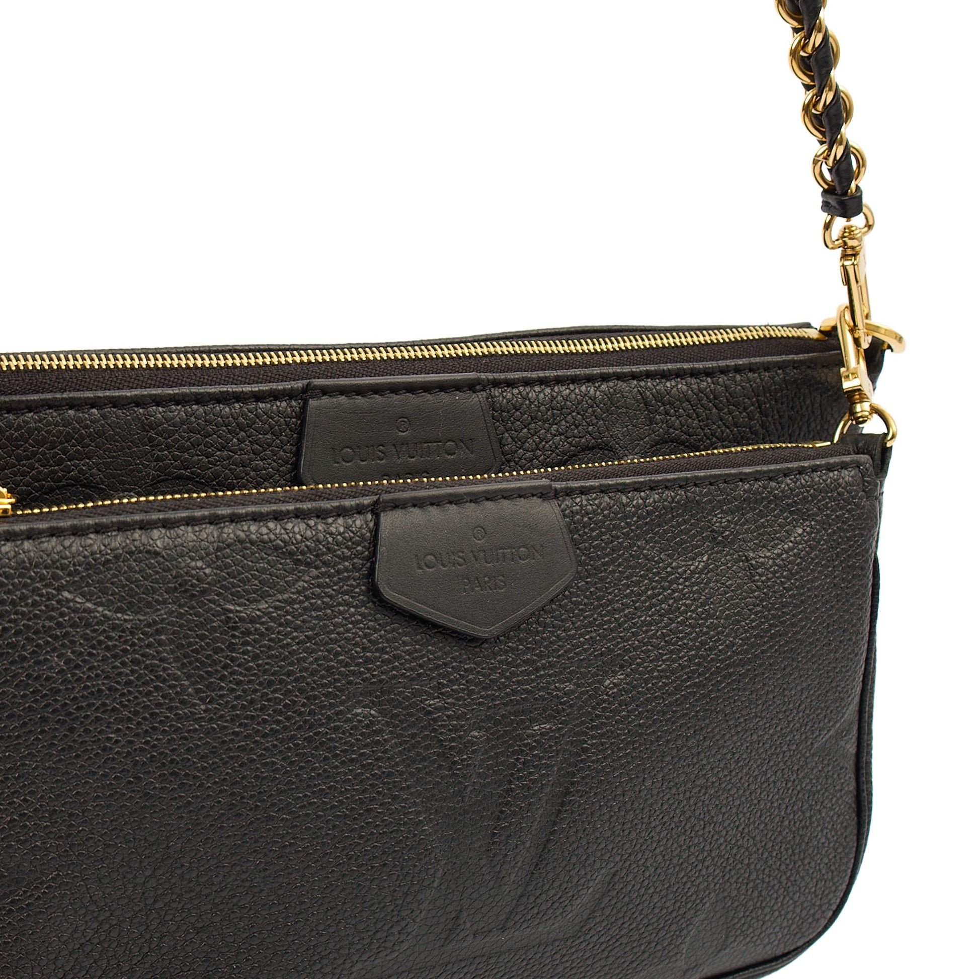 Louis Vuitton Cross Body Multi Pochette Accessoires in Black, Empreinte Leather — Alternate View 7