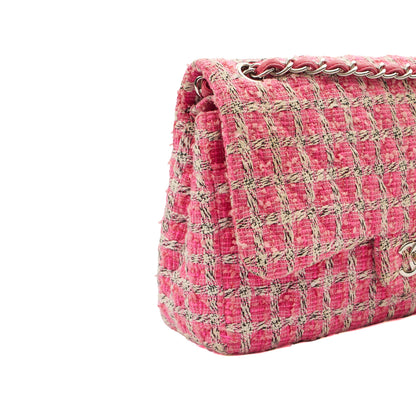 Chanel Shoulder Bag Classic Double Flap - Large in Pink, Tweed — Alternate View 9