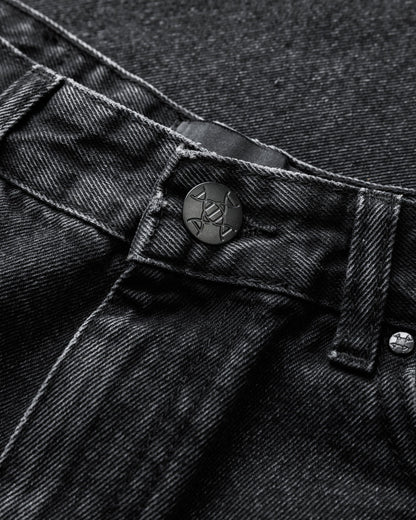 Benir Clothing Relaxed Carpenter Denim - Blackout — 28 — Lifestyle View
