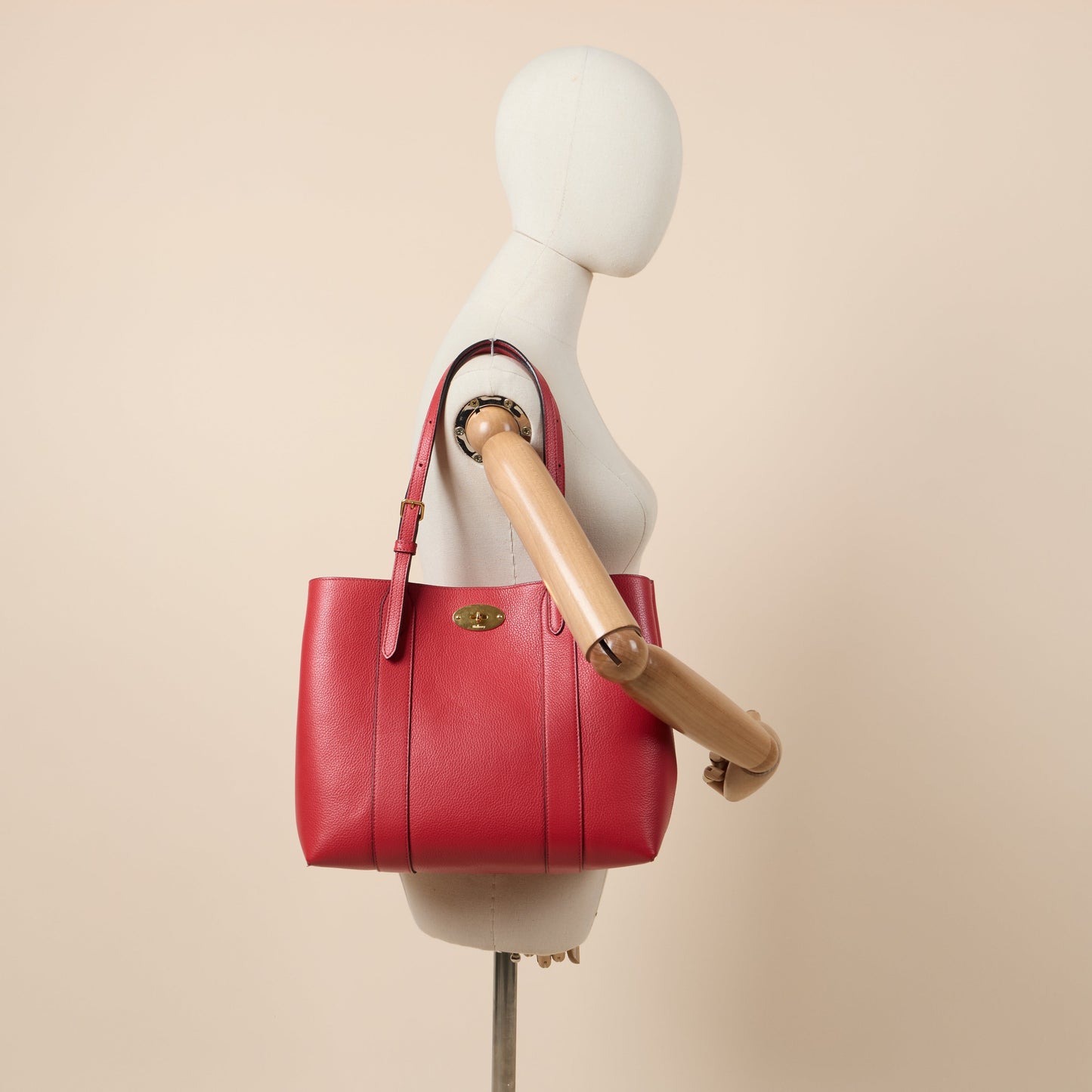 Mulberry Tote Bayswater Tote - Small in Red, Calfskin Leather — Side View