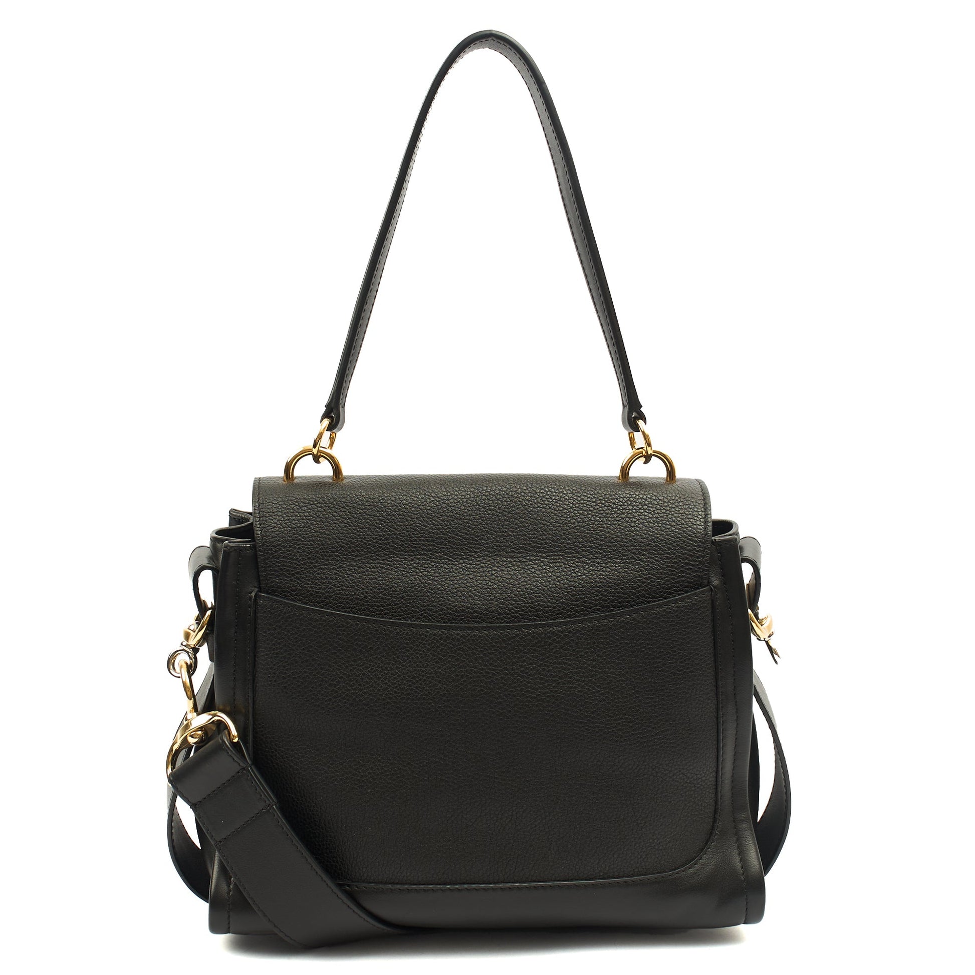Chloe Top Handle Tess Day in Black, Leather — Back View