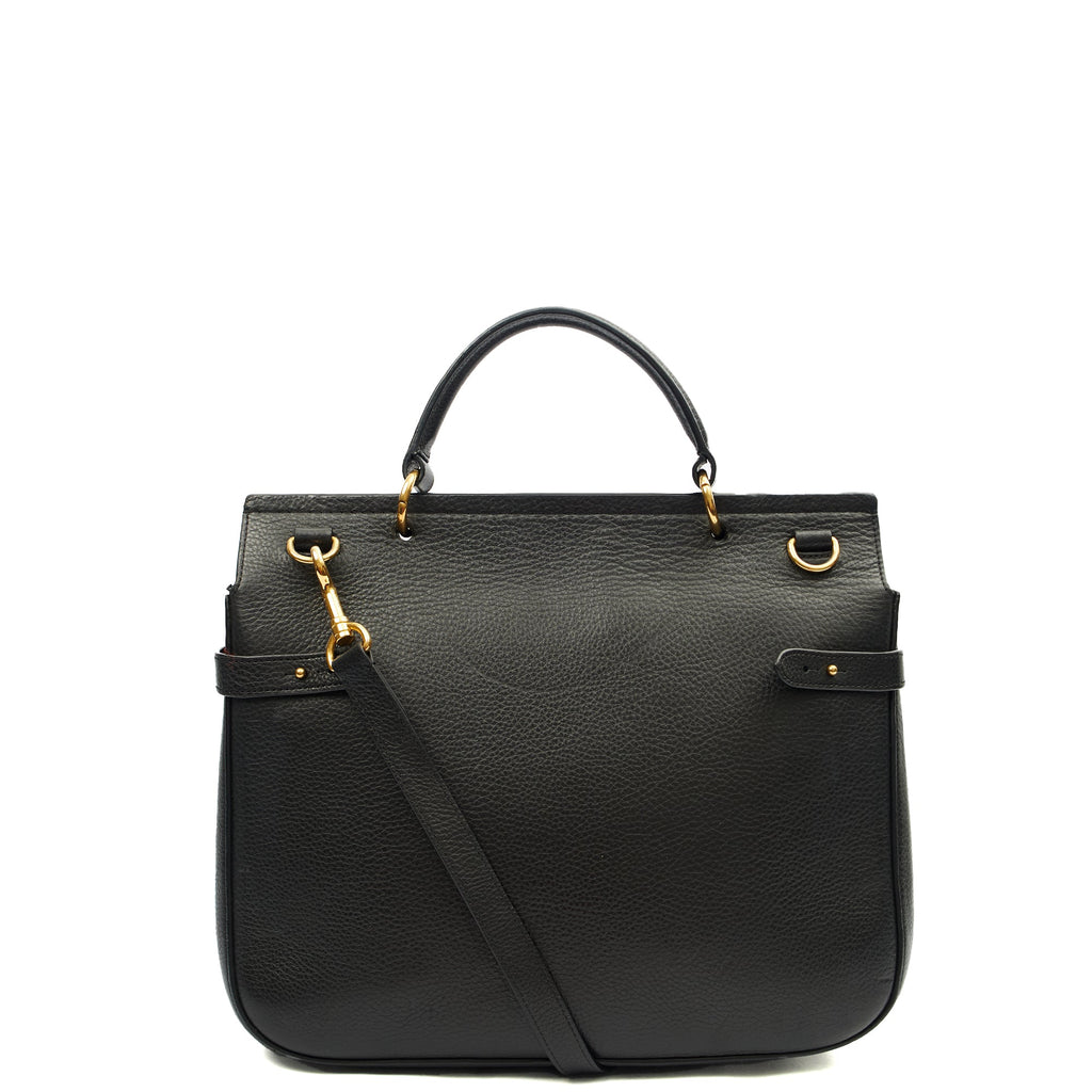 Mulberry Top Handle Amberley Satchel in Black, Calfskin Leather — Alternate View 10