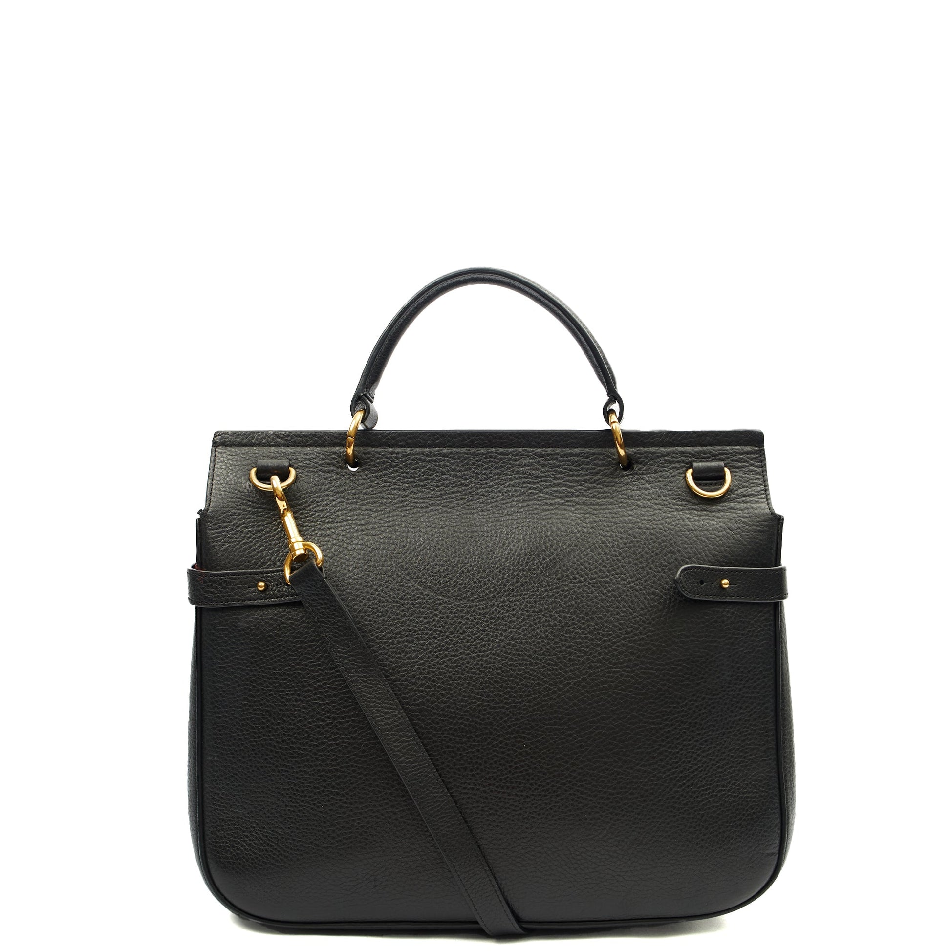 Mulberry Top Handle Amberley Satchel in Black, Calfskin Leather — Alternate View 10