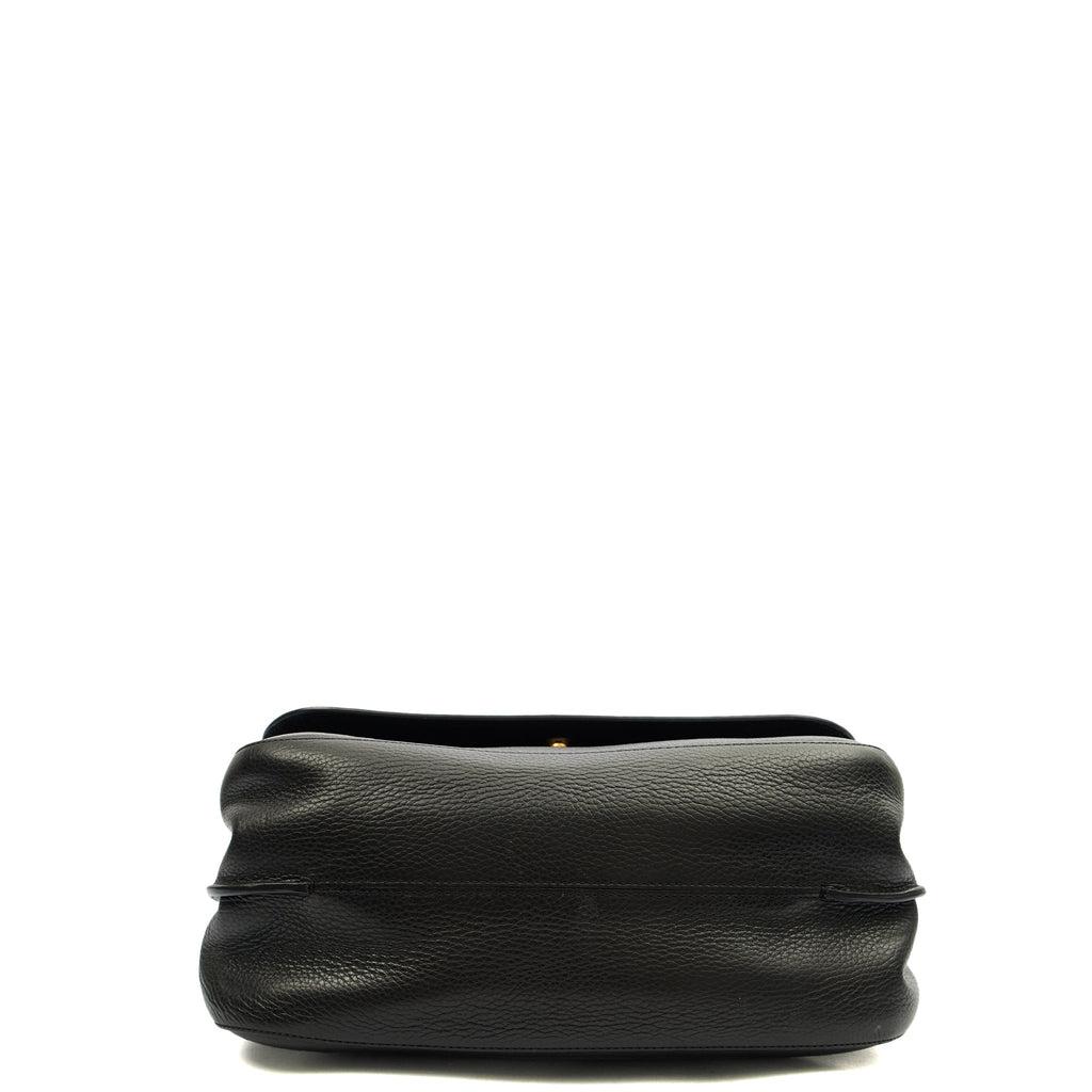 Mulberry Top Handle Amberley Satchel in Black, Calfskin Leather — Top View