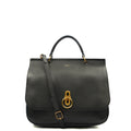 Mulberry Top Handle Amberley Satchel in Black, Calfskin Leather — Front View