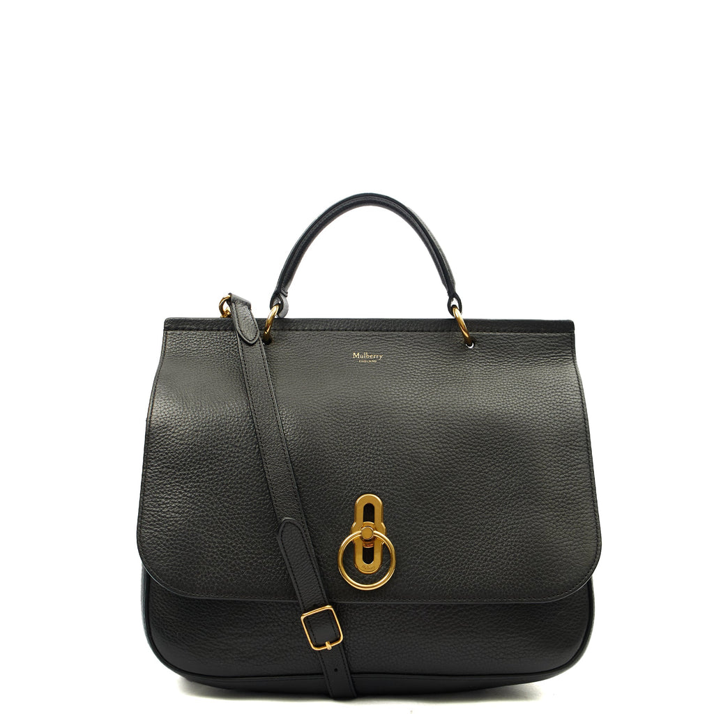 Mulberry Top Handle Amberley Satchel in Black, Calfskin Leather — Alternate View 8