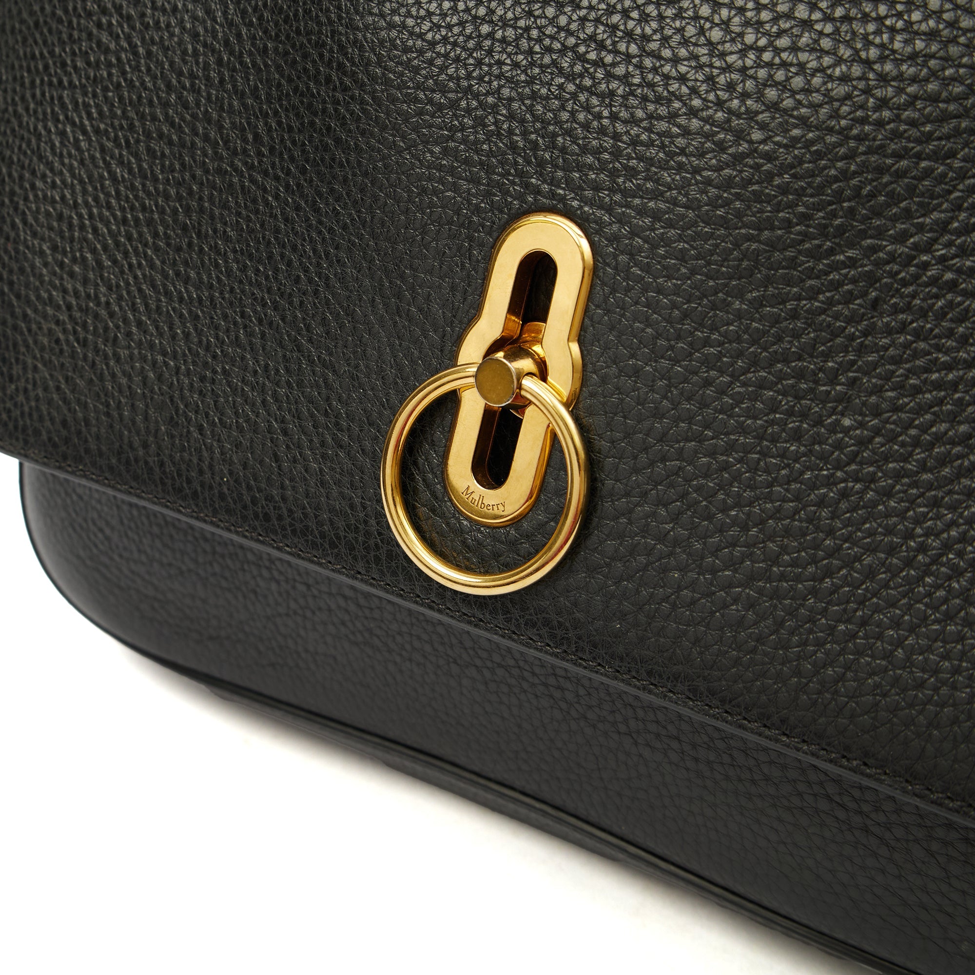 Mulberry Top Handle Amberley Satchel in Black, Calfskin Leather — Lifestyle View