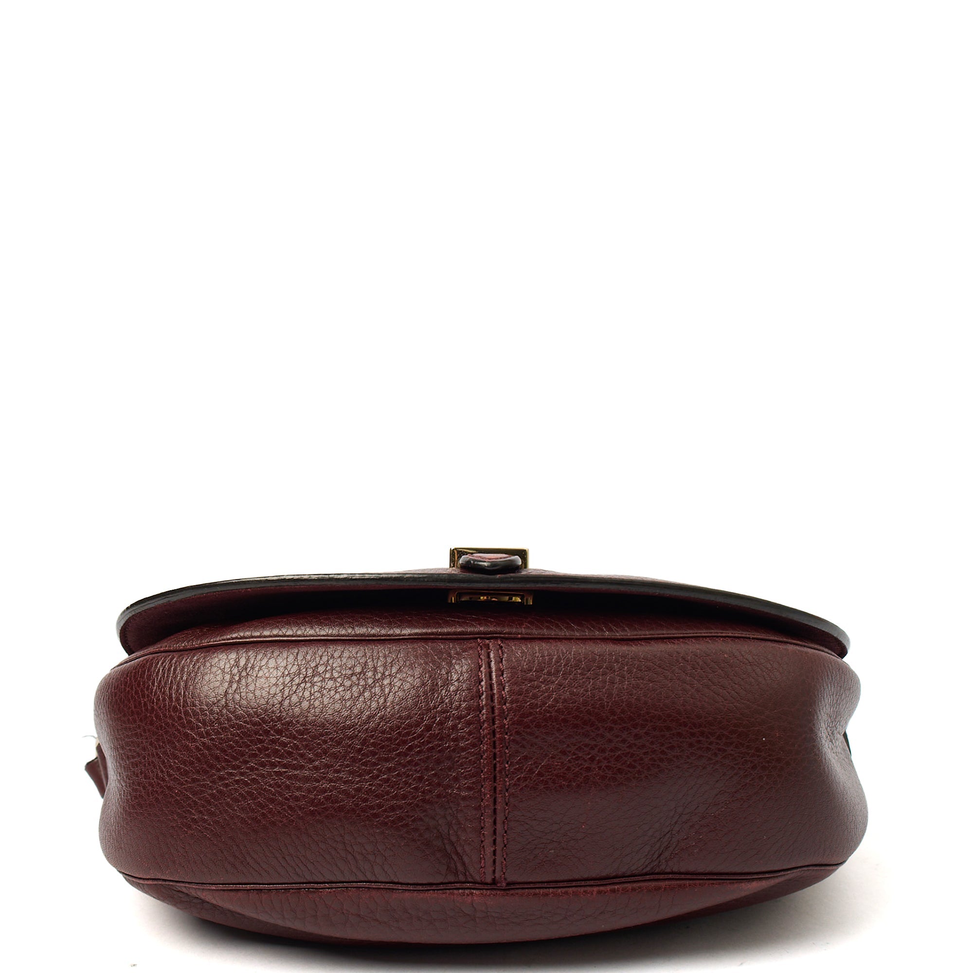 Mulberry Cross Body Tessie Satchel in Burgundy, Calfskin Leather — Detail View