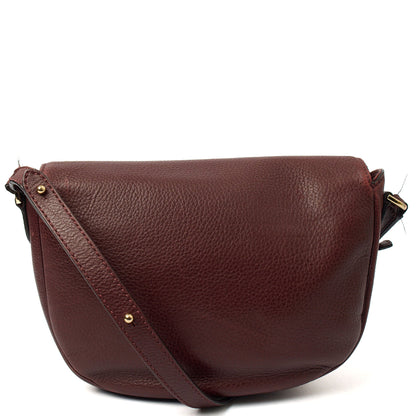 Mulberry Cross Body Tessie Satchel in Burgundy, Calfskin Leather — Top View