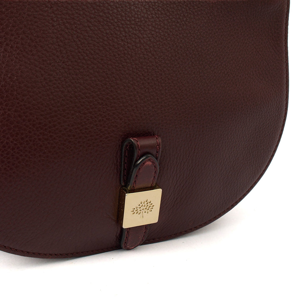 Mulberry Cross Body Tessie Satchel in Burgundy, Calfskin Leather — Lifestyle View
