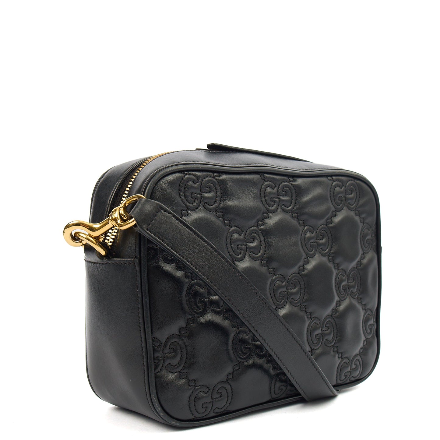 Gucci Cross Body GG Matelasse Small in Black, Leather — Back View