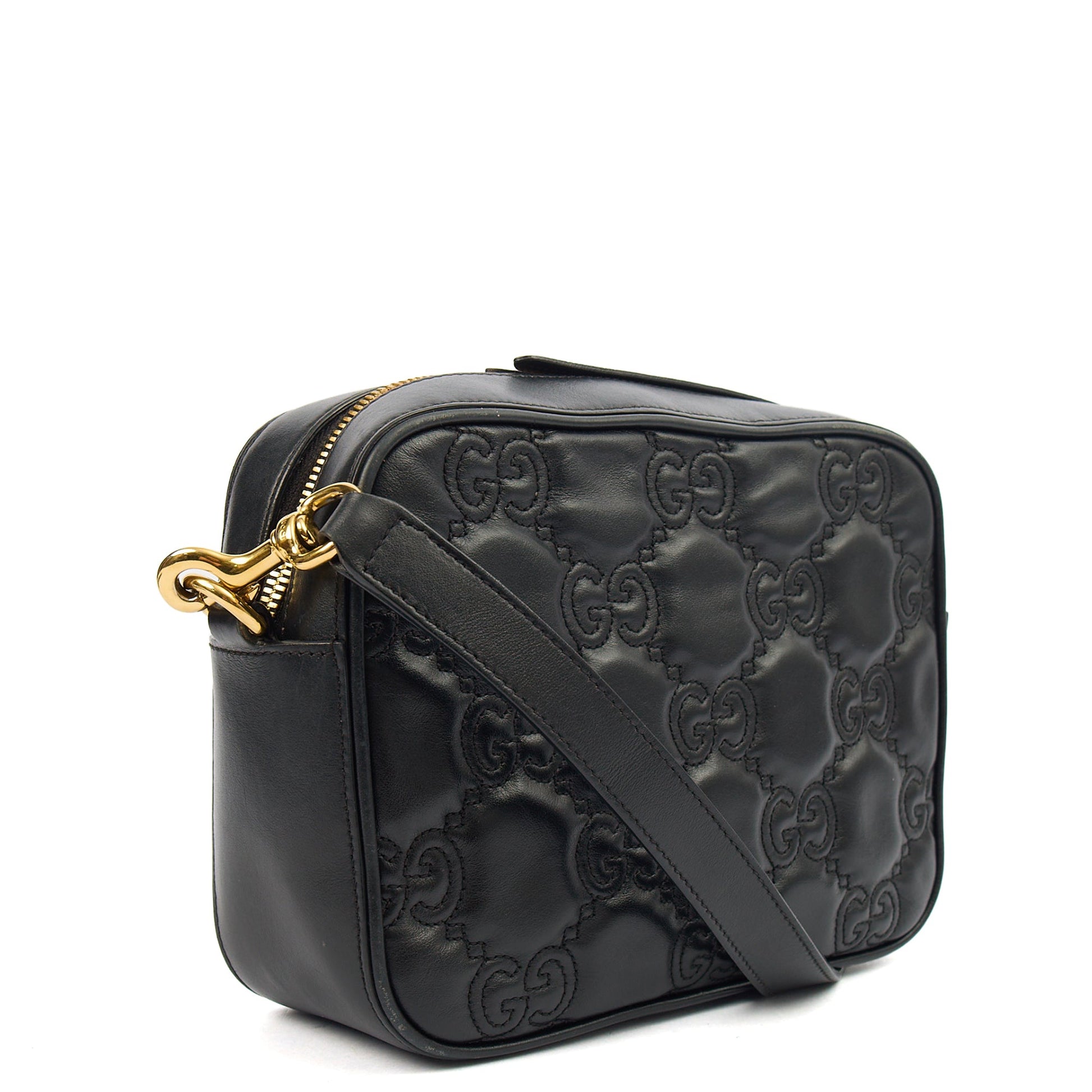 Gucci Cross Body GG Matelasse Small in Black, Leather — Back View