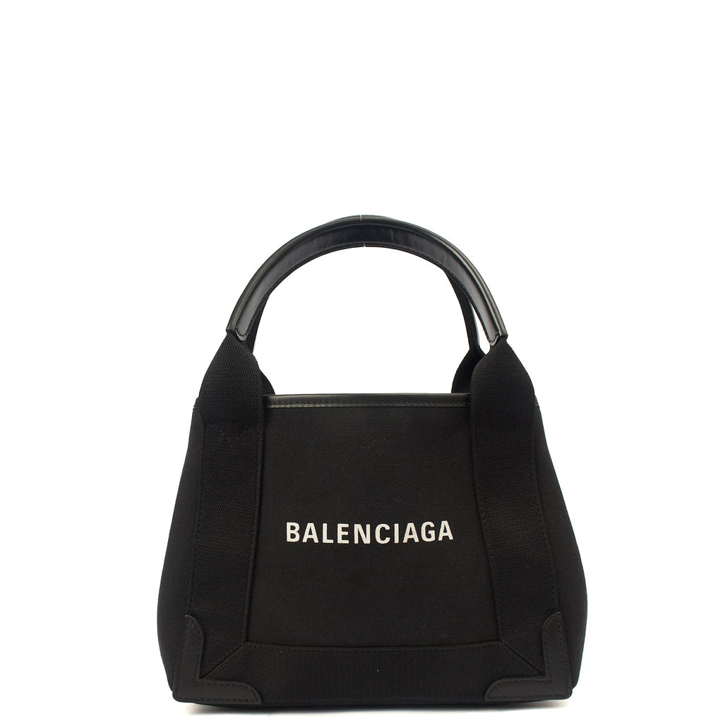 Balenciaga Tote Cabas XS in Black, Fabric — Front View