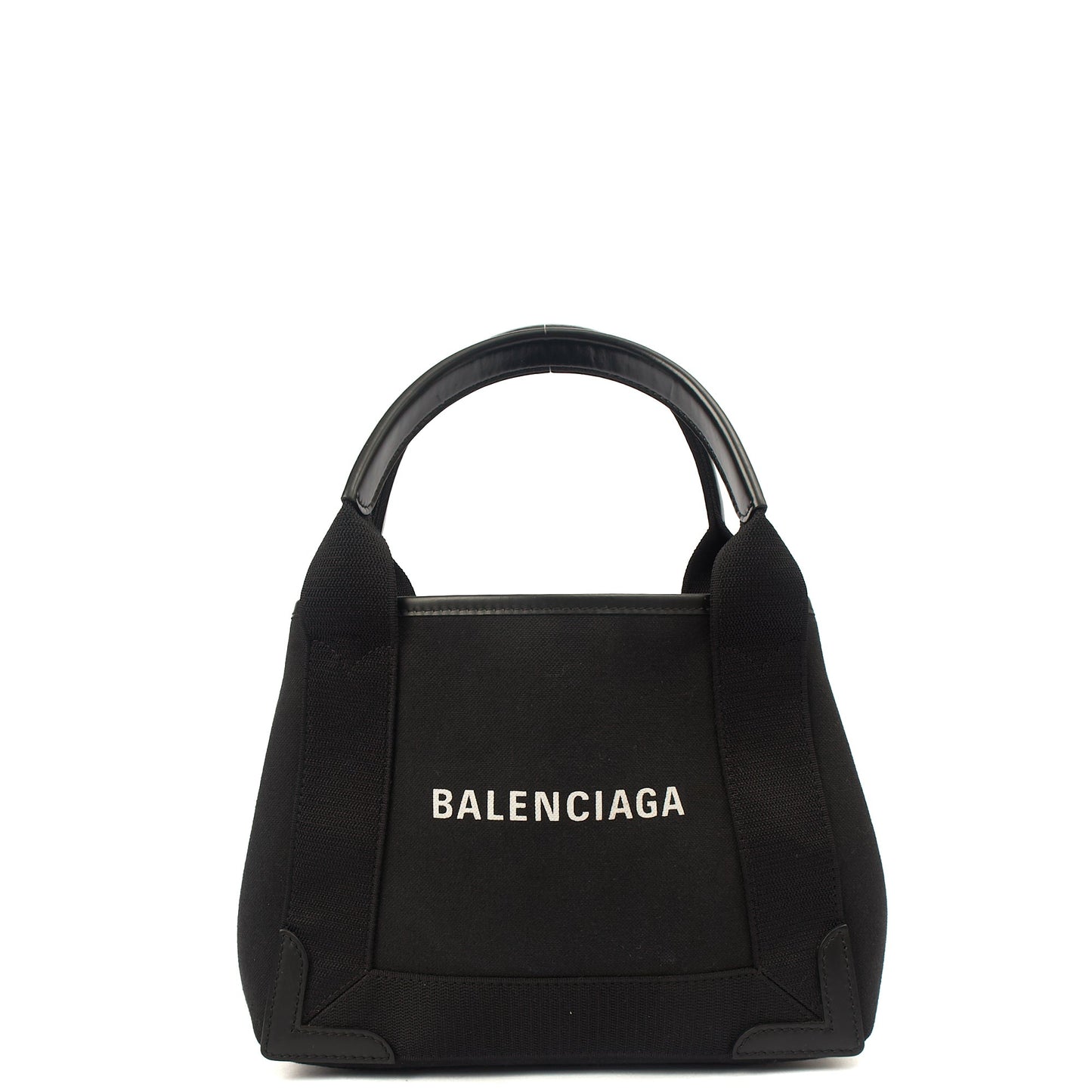 Balenciaga Tote Cabas XS in Black, Fabric — Front View