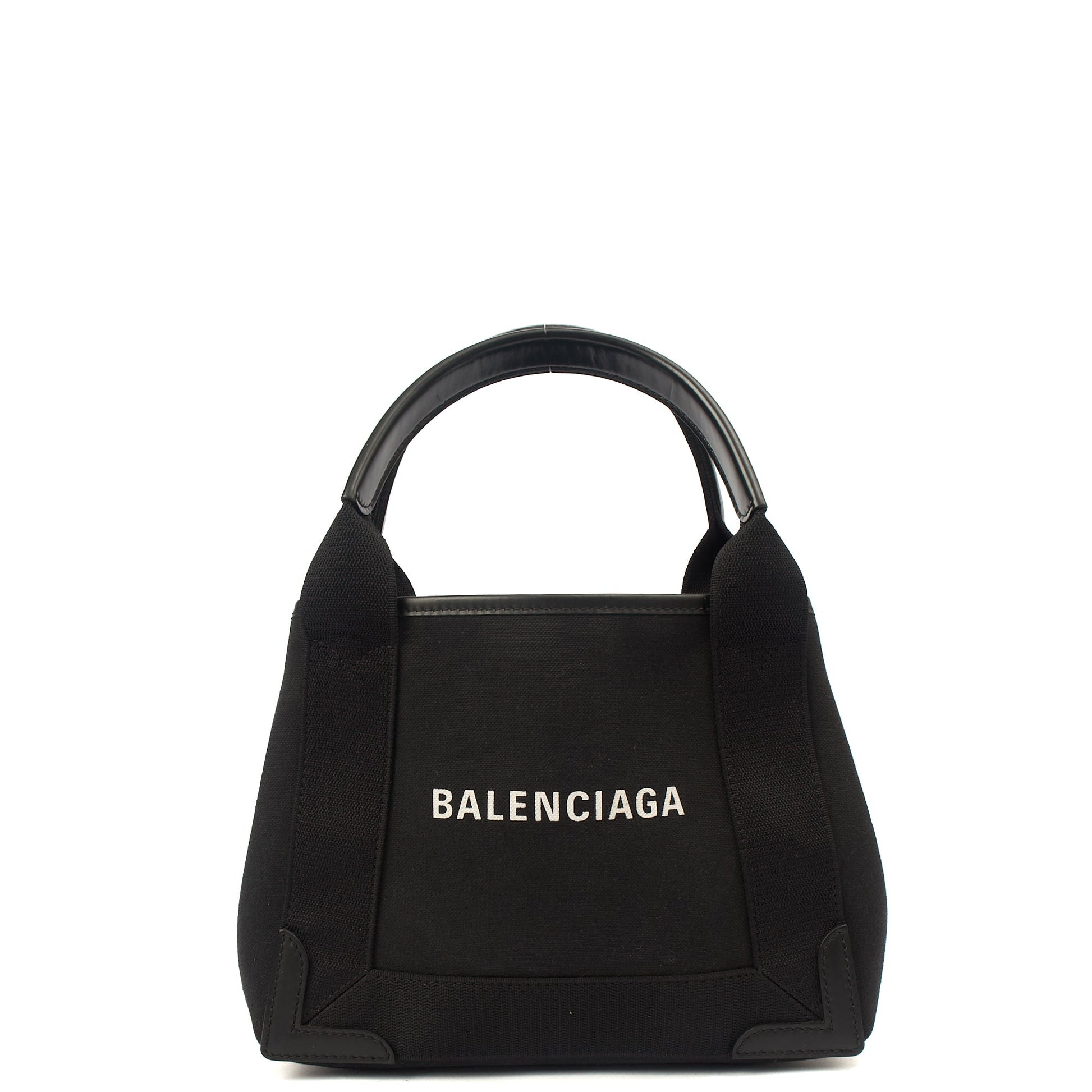 Balenciaga Tote Cabas XS in Black, Fabric — Front View
