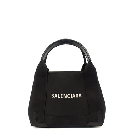 Balenciaga Tote Cabas XS in Black, Fabric — Front View