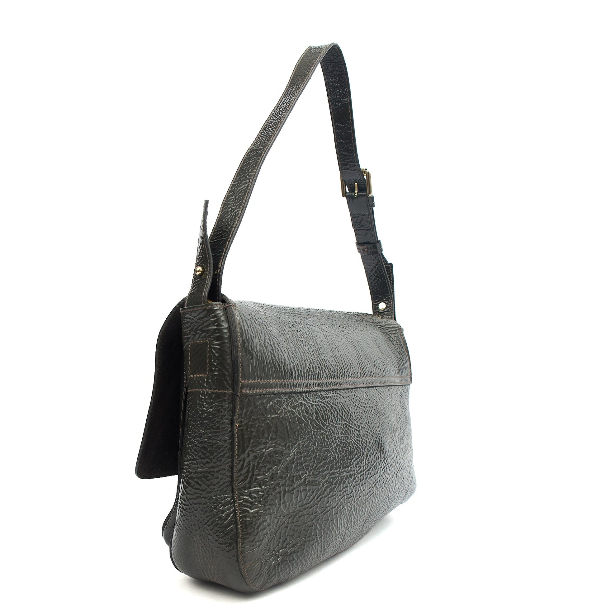 Mulberry Satchel Bayswater - Oversized Clutch in Grey, Patent Leather — Alternate View 8