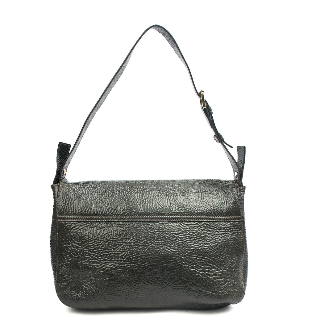 Mulberry Satchel Bayswater - Oversized Clutch in Grey, Patent Leather — Back View