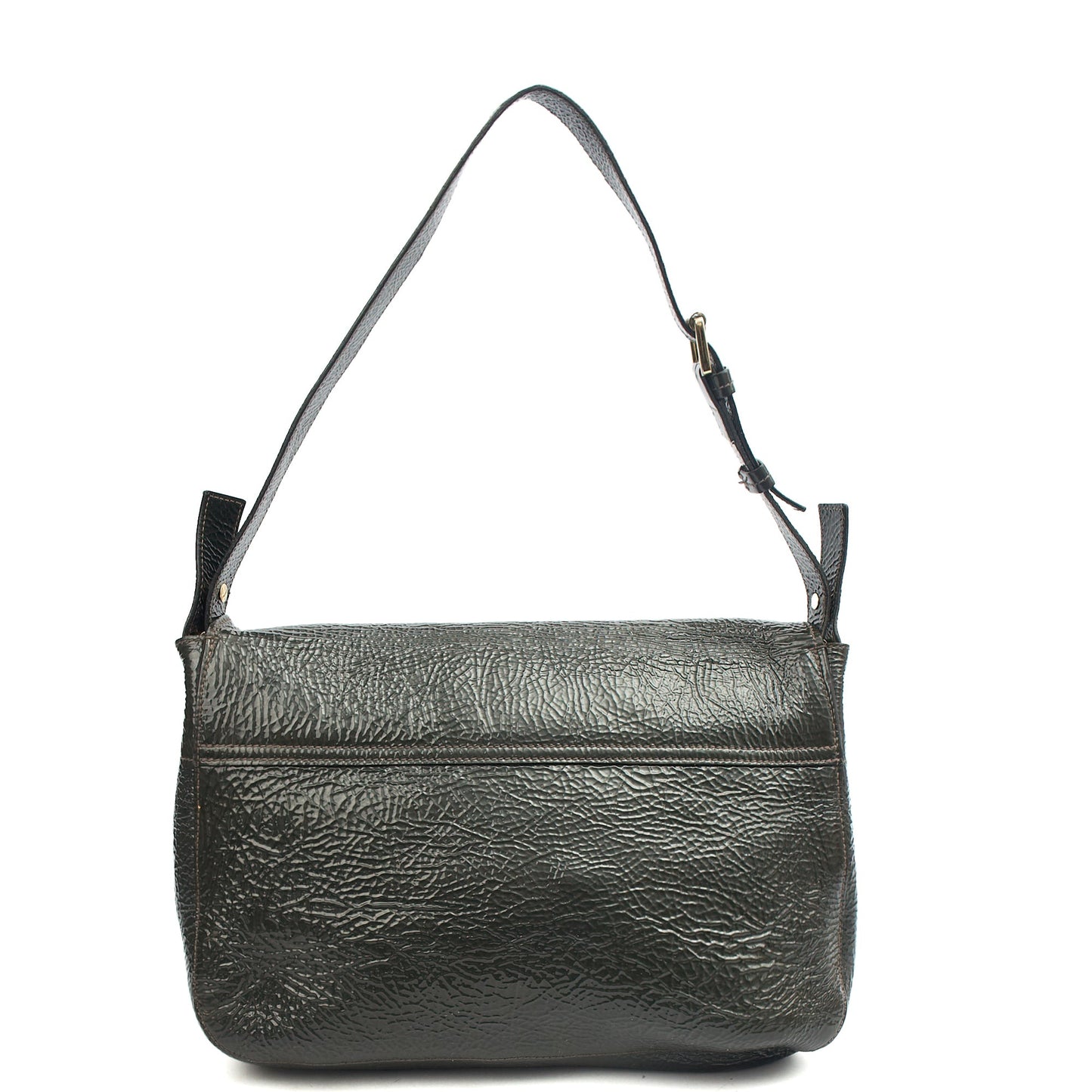Mulberry Satchel Bayswater - Oversized Clutch in Grey, Patent Leather — Back View