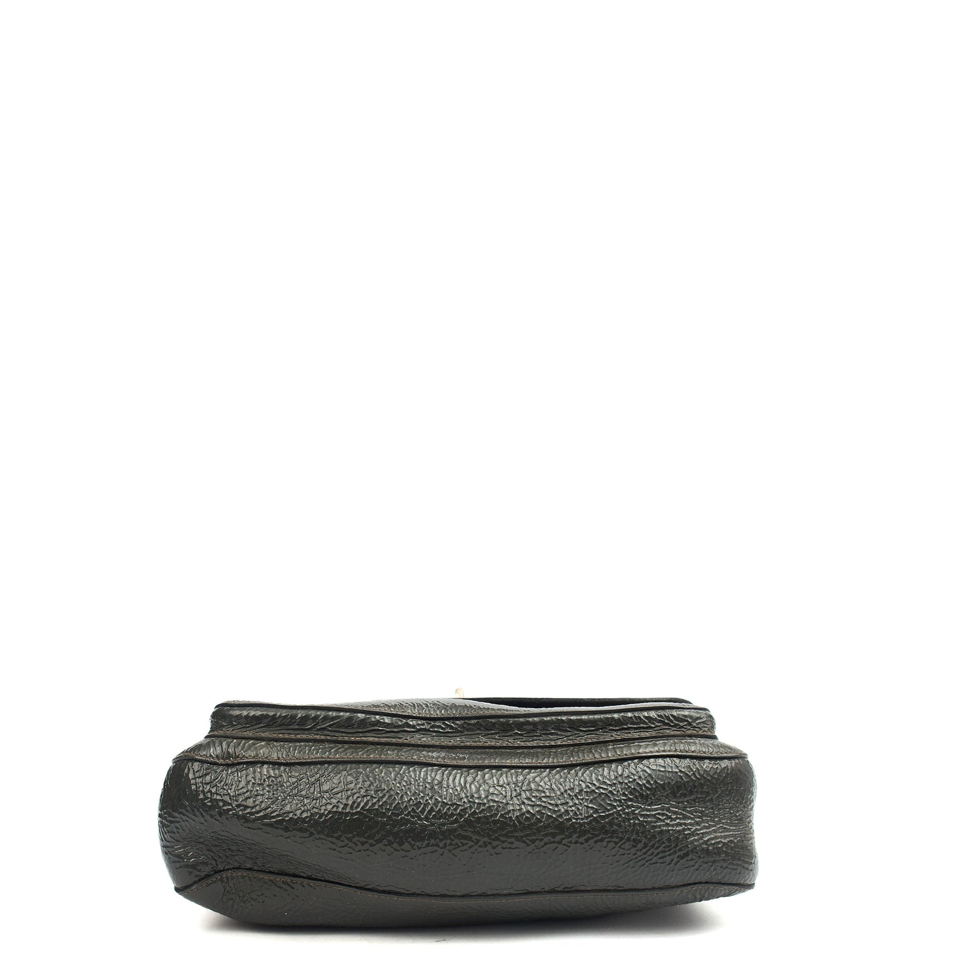 Mulberry Satchel Bayswater - Oversized Clutch in Grey, Patent Leather — Top View