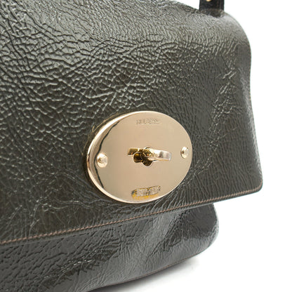 Mulberry Satchel Bayswater - Oversized Clutch in Grey, Patent Leather — Alternate View 12