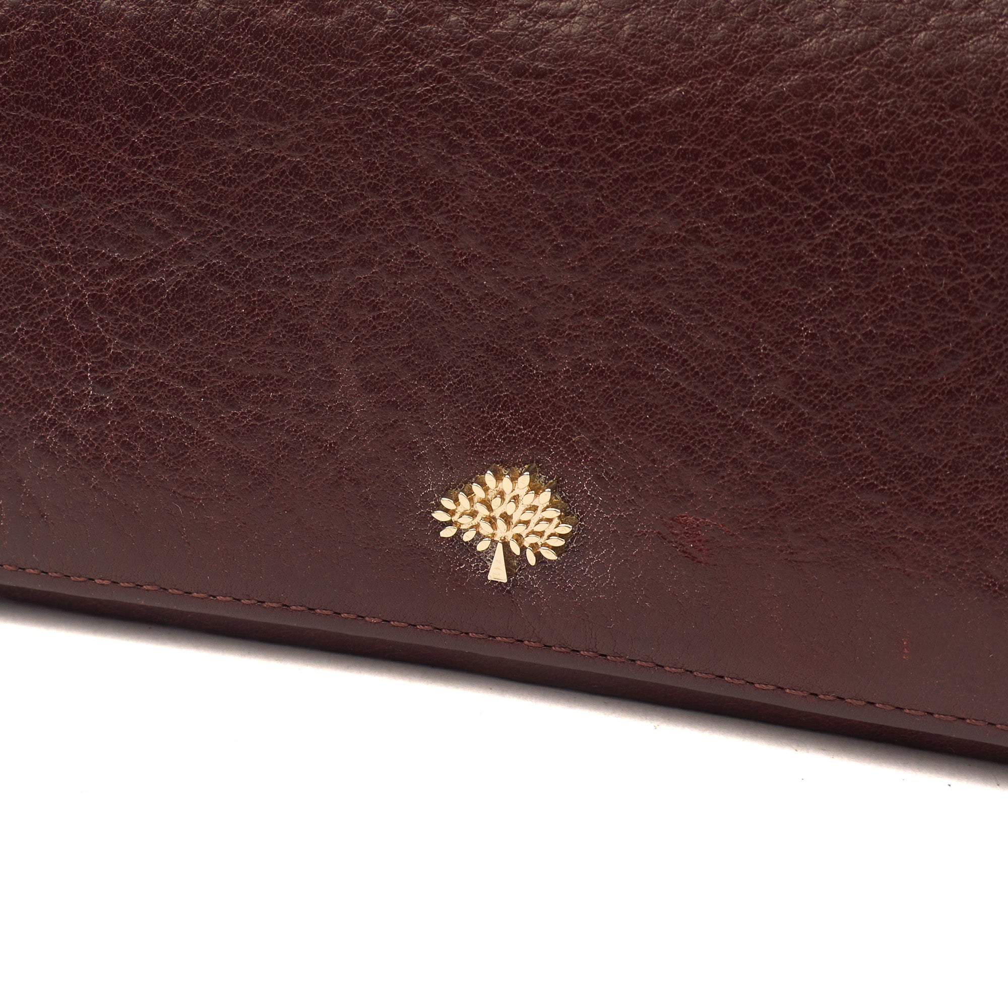 Mulberry Purse Wallet in Oxblood, Leather — Side View