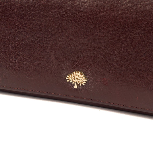 Mulberry Purse Wallet in Oxblood, Leather — Side View