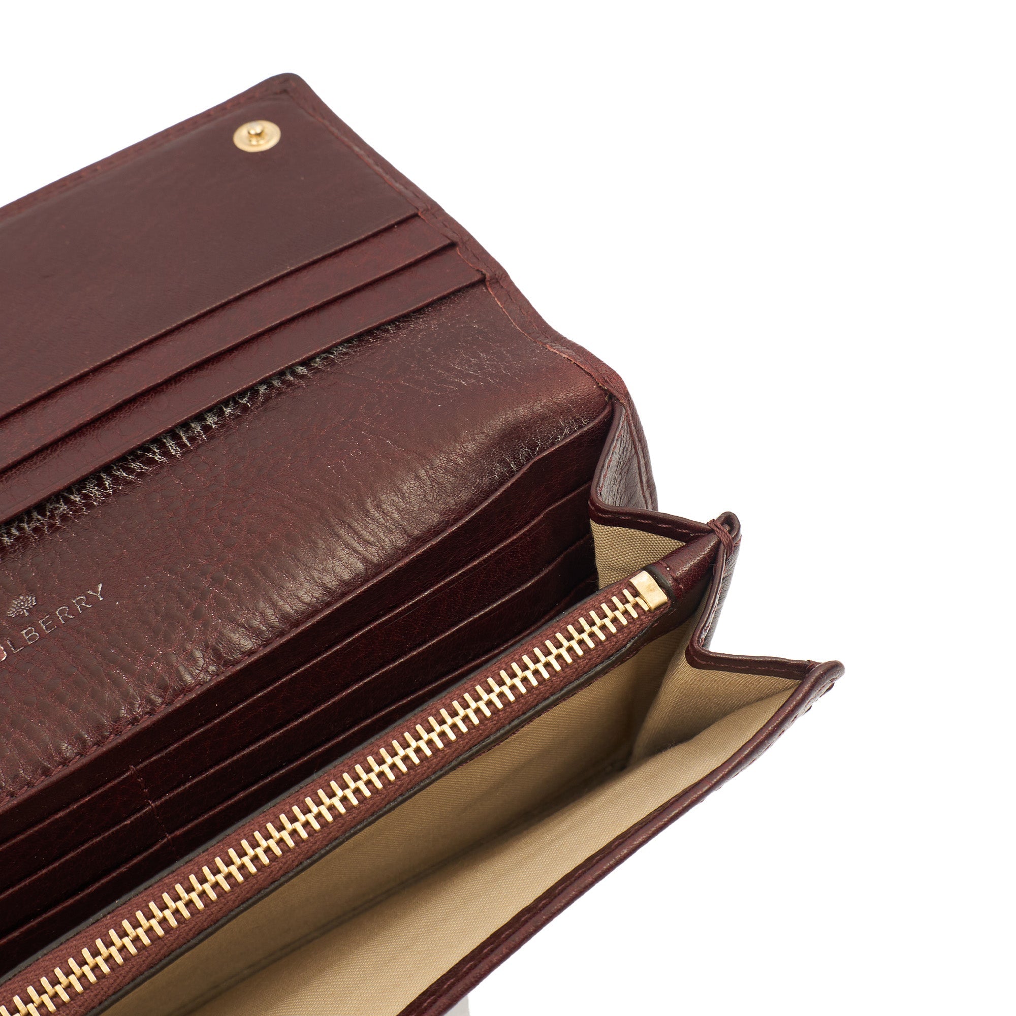 Mulberry Purse Wallet in Oxblood, Leather — Lifestyle View