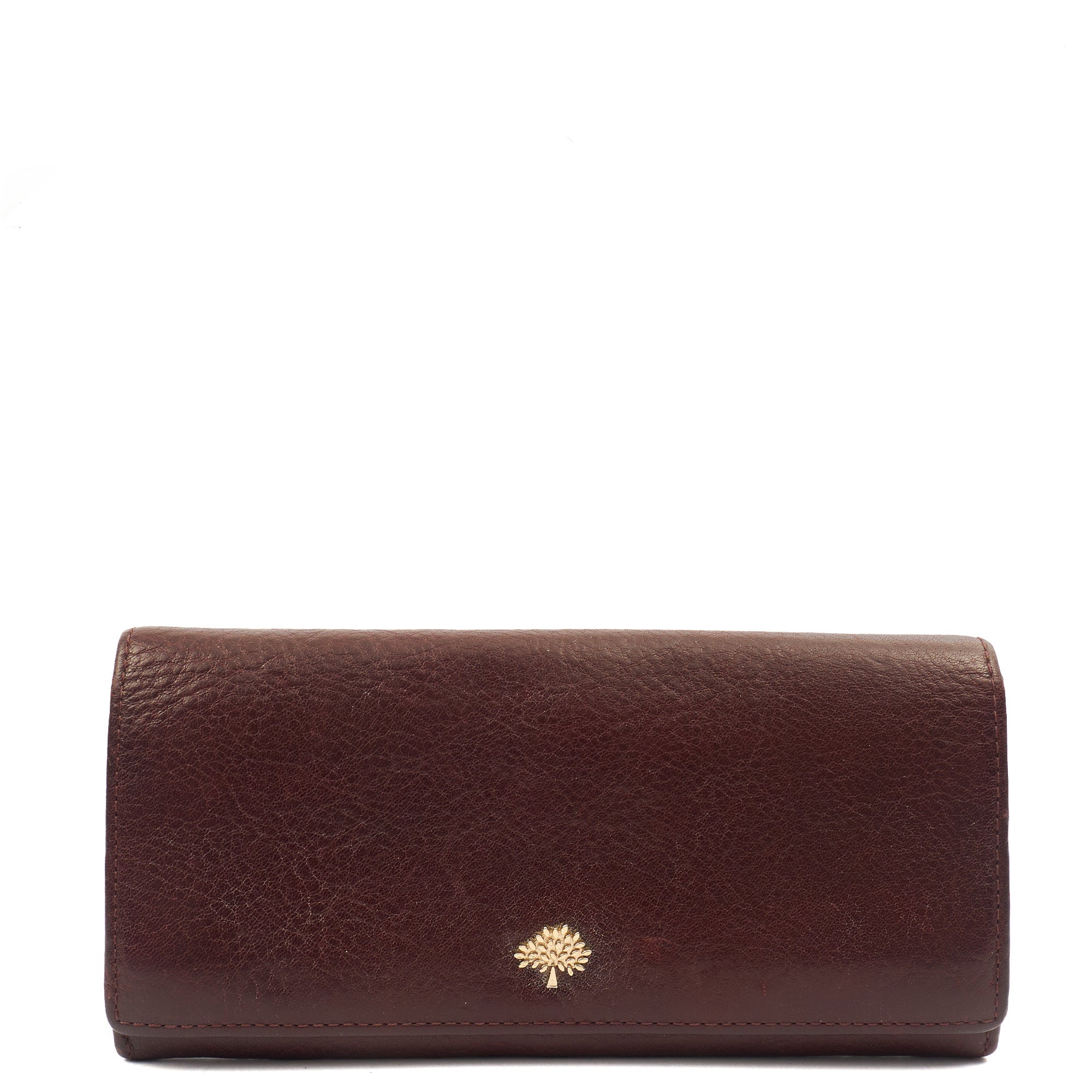 Mulberry Purse Wallet in Oxblood, Leather — Front View